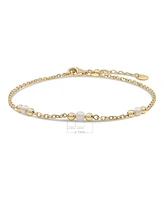 Devata Freshwater Pearl Chain Bracelet in 14K Gold, 6.5 in adj to 7.5 in, approx. 2.1 grams.