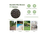 2 Piece Wicker Bar Stool Chairs for Patio Deck or Garden Seating