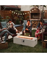 50 000 Btu Rectangle Terrazzo Fire Pit Table with Pvc Cover