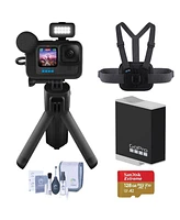 GoPro GoPro HERO12 Black Creator Edition Bundle: Action Camera Kit with Extra Go Pro Enduro Battery, GoPro Chesty Performance Chest Mount, 128GB Micro