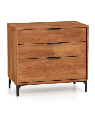 3-Drawer Dresser with Interlock System – Modern Storage for Bedroom or Living Room Organization