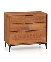 3-Drawer Dresser with Interlock System – Modern Storage for Bedroom or Living Room Organization