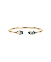 Positive Light Enamel Hamsa Evil Eye Cuff