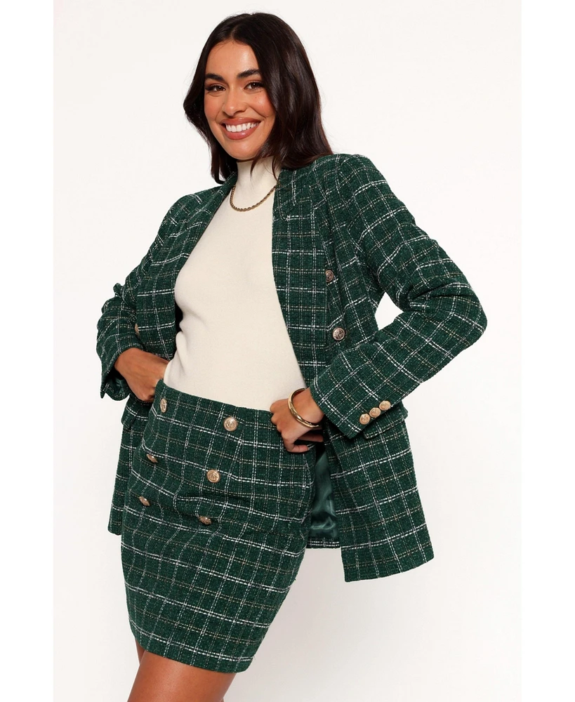 Petal and Pup Women's Jules Twill Plaid Blazer