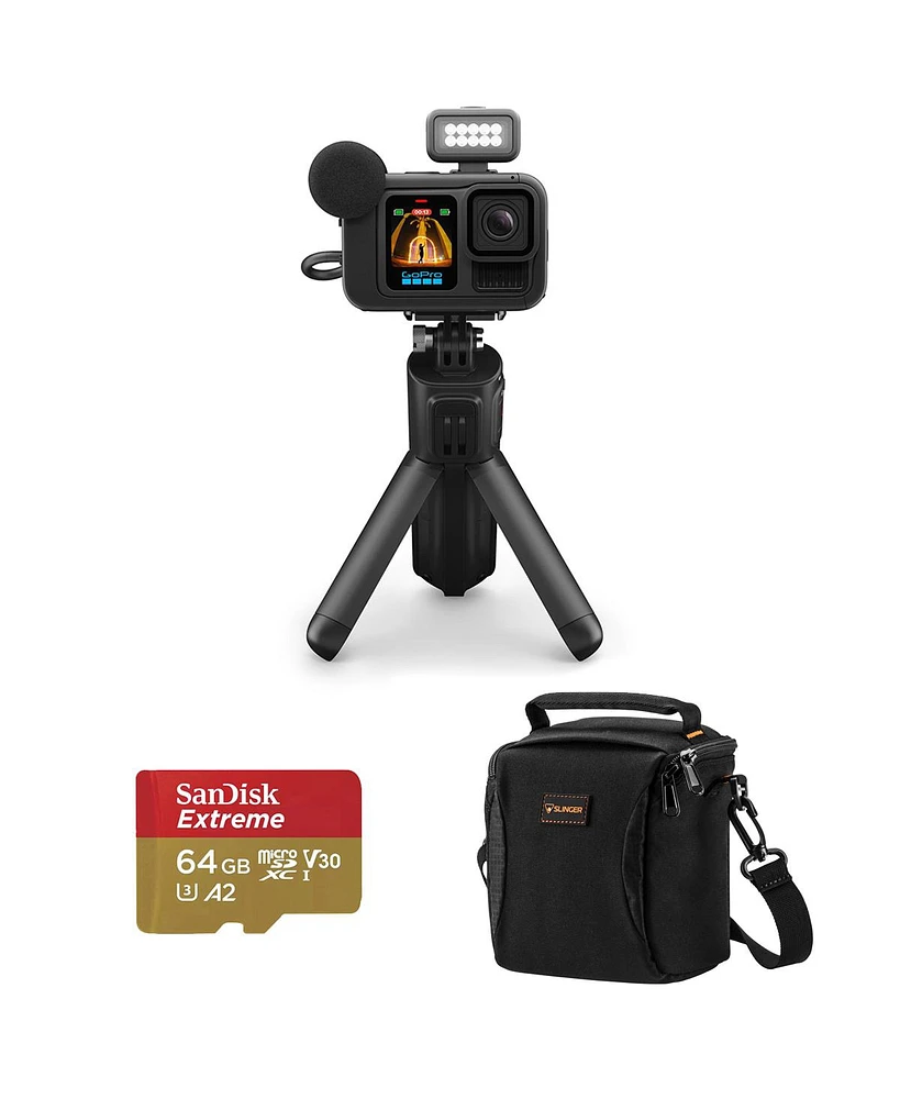 GoPro HERO13 Black Creator Edition Camera, Bundle with 64GB Memory Card and Shoulder Bag