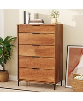 Interlock System 5-Drawer Dresser – Durable Storage for Bedroom, Living Room, or Closet Organization