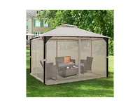 Outdoor Double Top Patio Gazebo for Backyard or Garden Shade