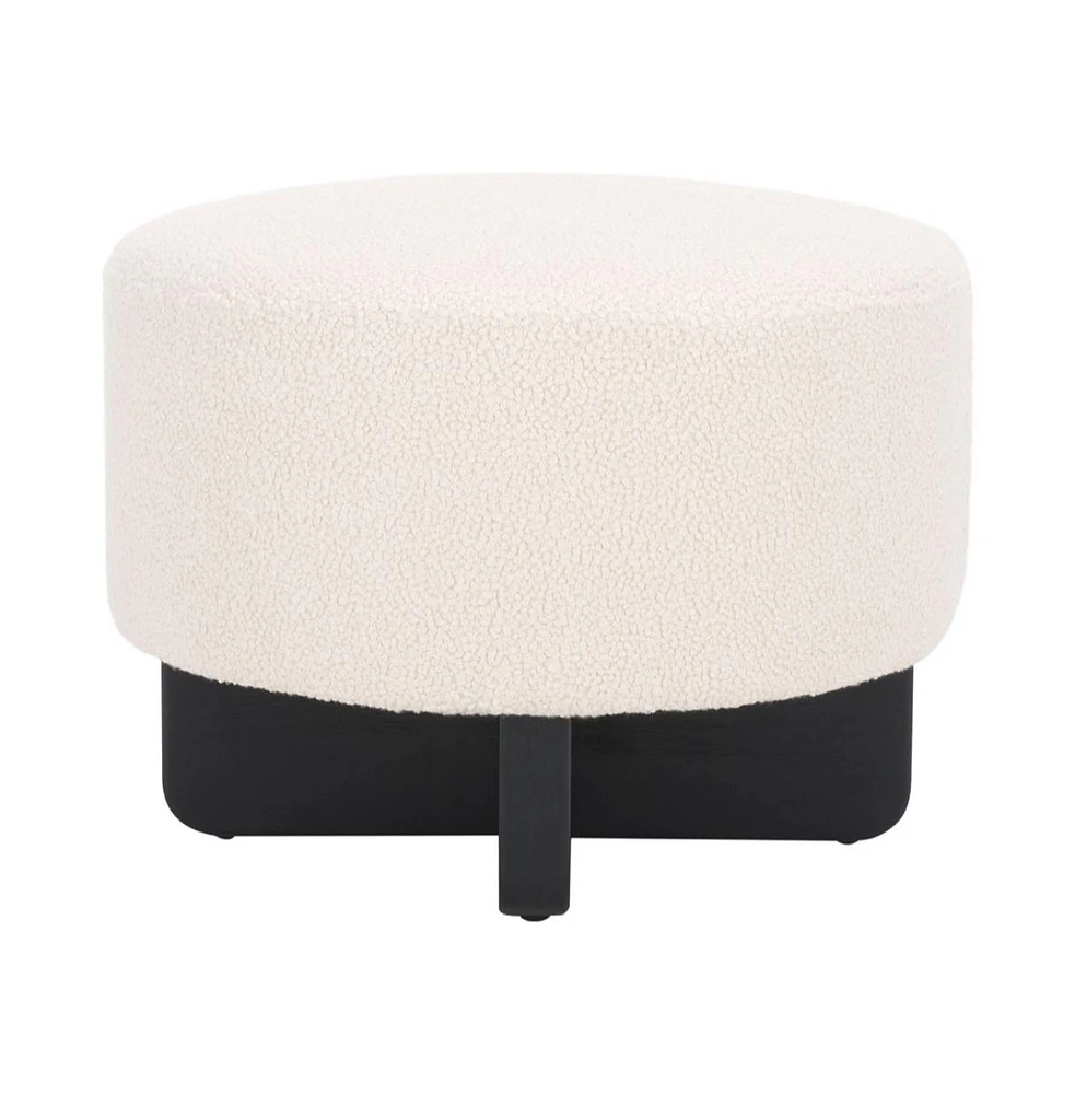 Riah Boucle Round Ottoman