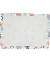 Saro Lifestyle Ocean Breeze Sea Shells Cotton Placemats, 14" x 20"