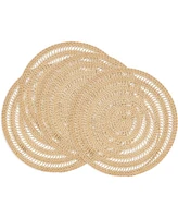 Saro Lifestyle Natural Weave Rattan Placemats, 15" Round