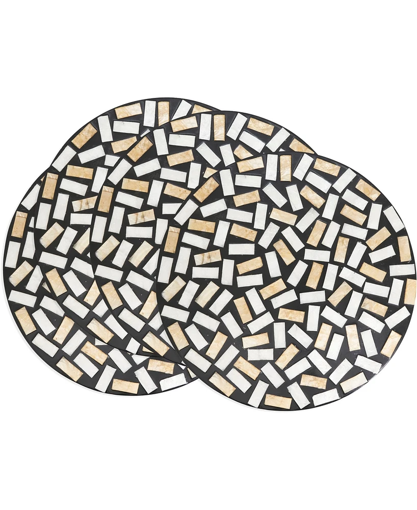 Saro Lifestyle Natural Capiz Shell Fragment Placemats, 15" Round