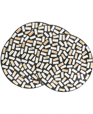 Saro Lifestyle Natural Capiz Shell Fragment Placemats, 15" Round