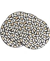 Saro Lifestyle Natural Capiz Shell Fragment Placemats, 15" Round