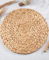 Saro Lifestyle Handwoven Water Hyacinth Placemats, 15" Round