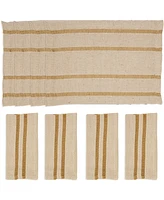 Saro Lifestyle Classic Stripe Placemats and Napkins, Set of 8