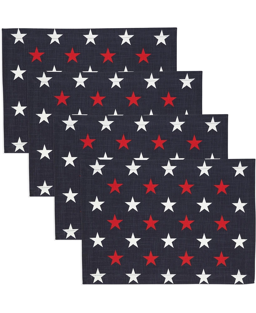 Saro Lifestyle Patriotic Americana Cotton Stars Placemats, 14" x 20"