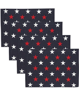 Saro Lifestyle Patriotic Americana Cotton Stars Placemats, 14" x 20"