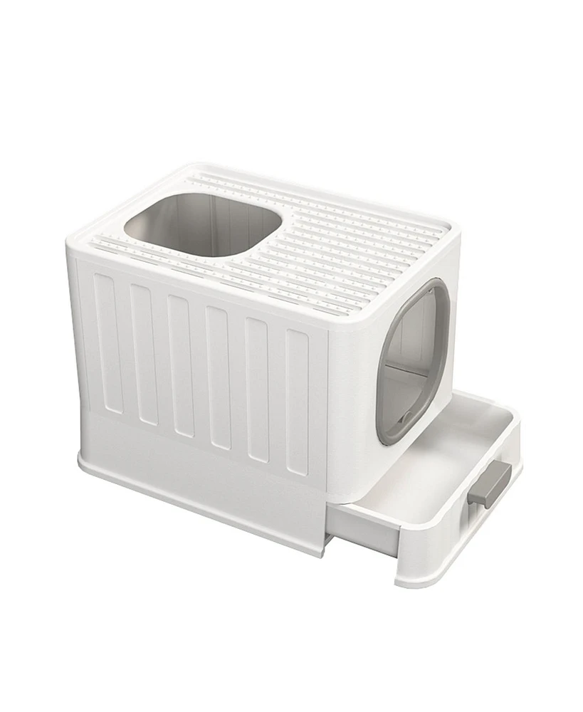 Bingopaw Drawer Cat Litter Box With Anti-Splash Front Entry & Scoop