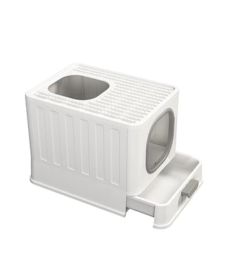 Bingopaw Drawer Cat Litter Box With Anti-Splash Front Entry & Scoop