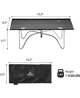 Naturehike Ultralight Folding Camping Table, Aluminum Beach Compact Backpacking Table with Carry Bag for Backpacking Camping Hiking Beach Picnic