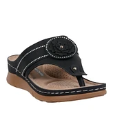 Gc Shoes Women's Vickie Flower Thong Flat Sandals