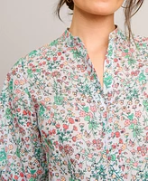 UNTUCKit Women's Cotton Band Collar Hallie Shirt