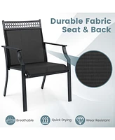 Patio Chairs Set of 2 with All Weather Breathable Fabric High Backrest