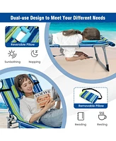 5-Position Outdoor Folding Chaise Lounge Chair