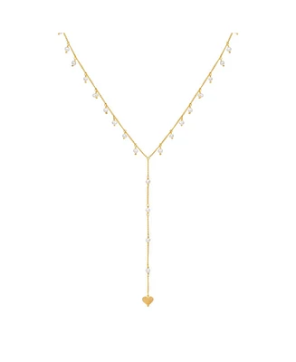 Timeless Love Heart Pearl Lariat Necklace