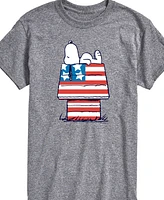 Airwaves Men's Peanuts Snoopy Flag House Short Sleeve T-Shirt