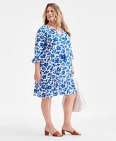 Style & Co Plus Floral Spark Shift Dress, Exclusively at Macy's
