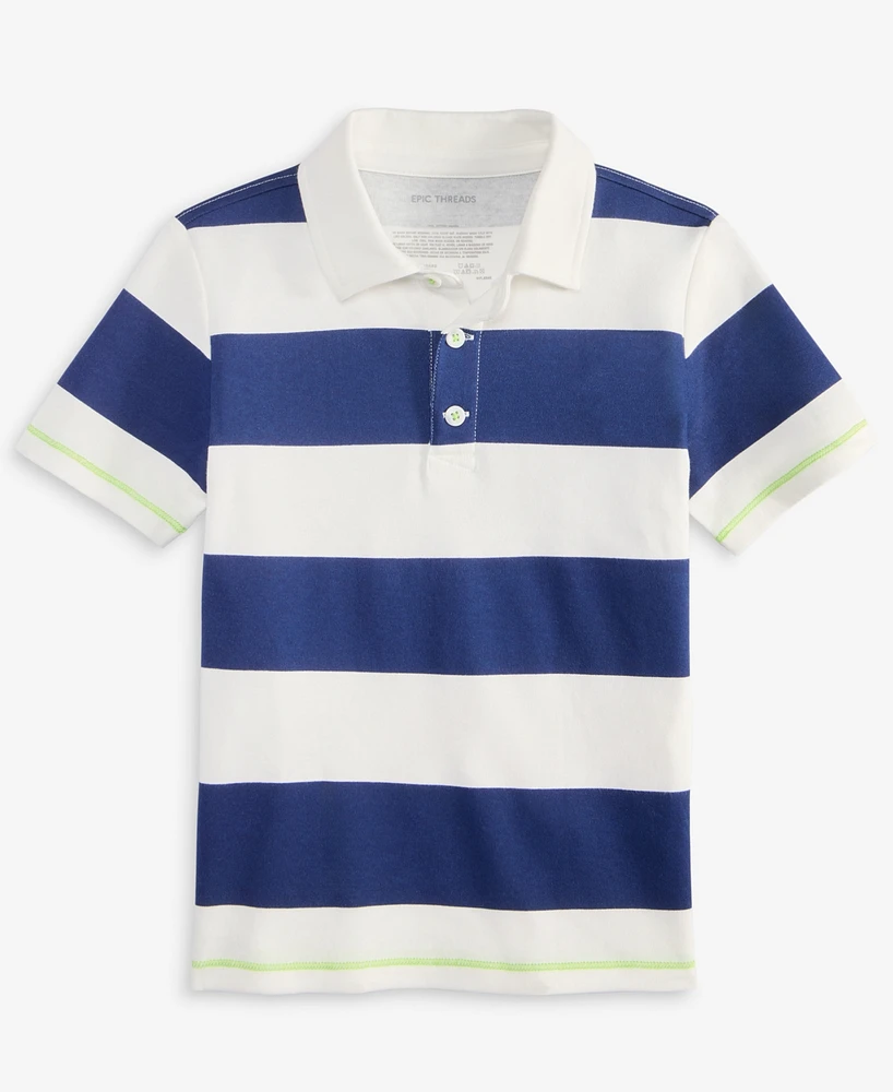 Epic Threads Big Boys Striped Rugby Polo Shirt, Exclusively at Macy's