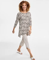 Jm Collection Women's Printed 3/4-Sleeve Knit Top, Exclusively at Macy's