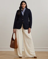 Lauren Ralph Women's Plus Combed Cotton Single-Breasted Blazer