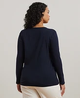 Lauren Ralph Plus Stretch Long-Sleeve Tee