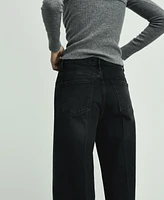 Mango Women's High-Waist Wide Leg Jeans