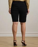 Lauren Ralph Plus-Size Stretch Cotton Shorts
