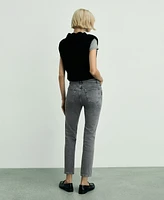 Mango Women's Claudia Slim-Fit Cropped Jeans