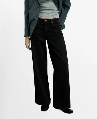 Mango Women's Low Waist Wide Leg Jeans
