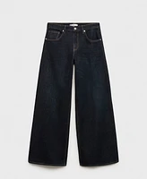 Mango Women's Low-Rise Wide Leg Jeans