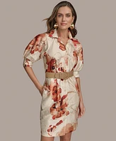 Donna Karan New York Women's Printed Belted Shirtdress