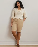 Lauren Ralph Plus-Size Stretch Cotton Shorts