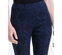 Jm Collection Women's Printed Jacquard Pull-On Pants, Exclusively at Macy's