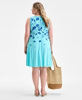 Style & Co Plus Printed Sleeveless Flip Flop Dress
