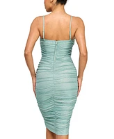 City Studios Juniors' Metallic Ruched Bodycon Dress