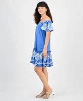Robbie Bee Women's Off-The-Shoulder Jacquard Dress