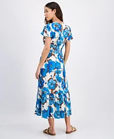 Tinsel Petite Print Short-Sleeve Maxi Dress
