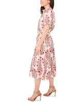 Sam & Jess Petite Printed Short-Sleeve Lawn Maxi Dress