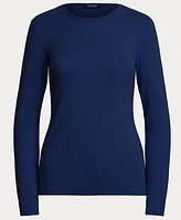 Lauren Ralph Cotton-Blend Long-Sleeve Top