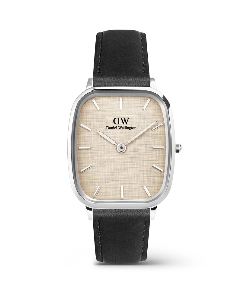 Daniel Wellington Men's Analog Black Genuine Leather Watch, 32mm